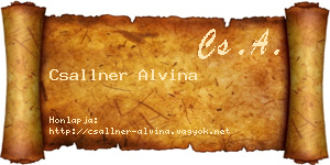 Csallner Alvina névjegykártya